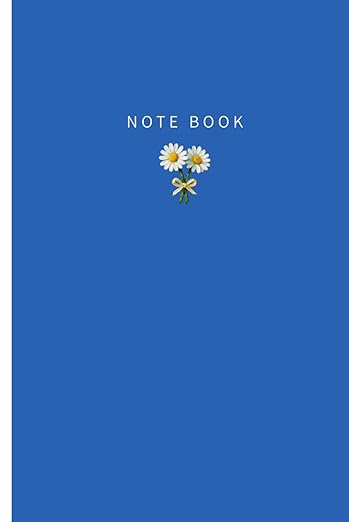 White Marguerite: Flower Oil Painting Notebook: 100 Lined Pages, 6x9 inch, Aesthetic Blue & White Fine Art Journal for Wri...