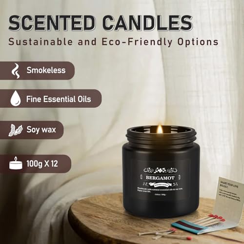 YOROXRG Scented Candles Gifts Set 12 Pack Soy Wax Travel Tin Jar Candles for Home 3.05 OZ for Mom for Christmas, Birthday,...