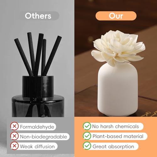 Flower Reed Diffuser Sola Wood Flowers Natural Material Aromatherapy Reed Decorative Aromatherapy Flower Refill Diffuser R...