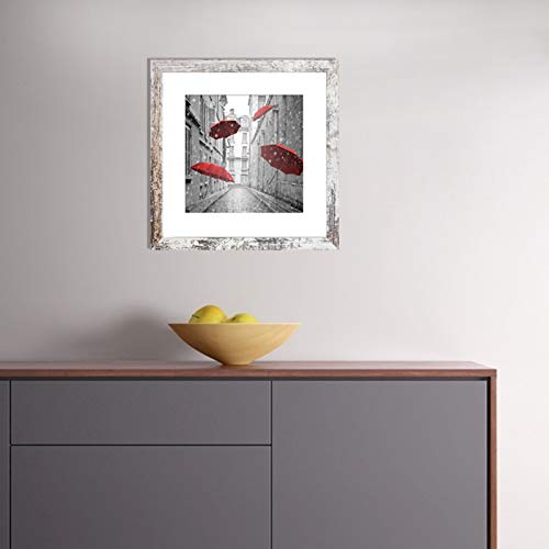 Finefrarm 12x12 Frame Matted to Display 8x8 Photos with Mat or 12 x 12 Pictures Without Mat Rustic Photo Frames Wall Art f...