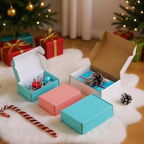 FARRAY 50 Pack of 7x5x2 Inches Small Shipping Boxes, Durable Kraft Corrugated Cardboard Boxes for Shipping, Mailing and Pa...