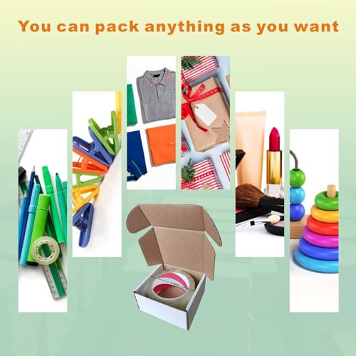 CH-BOX 50 Pack 4x4x2'' Small Shipping Boxes, Corrugated Cardboard Mailers for Business, White (CM442)