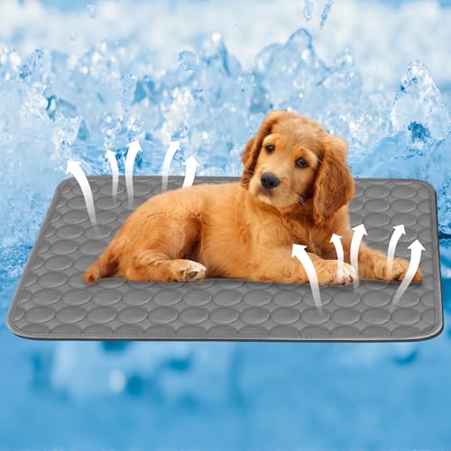 Cooling Dog Mat Extra Large, 28" x 20" Thick & Durable Washable Cooling Mat for Extra Large Dogs, Portable Extended Coolin...