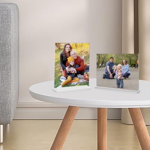 Douildhaiy Acrylic Picture Frames 8x10 inches, 4 Pack Clear Plastic Picture Frames Holder Standing,8x10 Double Sided Pictu...