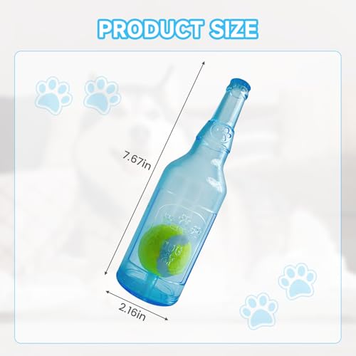 Qiuruoo Water Bottle Dog Toy,Dog Toys for Aggressive Chewers,Water Bottle with Tennis Ball,Suitable for Small and Medium P...