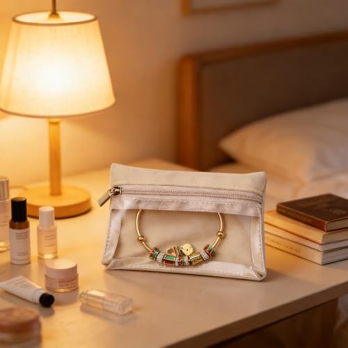 6-Piece Mini Travel Jewelry Pouch Set, Travel Jewelry Case, Zippered Pocket Storage Organizer