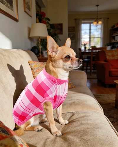 PET SHOW 4 Pack Summer Dog Shirts for Extra Small Doggies Girl UPF 50+ UV Sun Protection Cooling Clothes Tank Top Floral P...