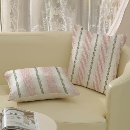 Boho Pillow Covers 20x20 Set of 2 Sage Green Pink Stripe Polka Dot Throw Pillow Covers Outdoor Decoration Modern Abstract ...