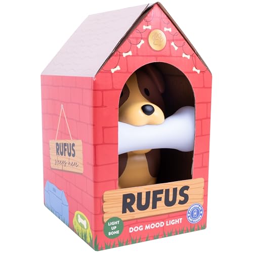 Fizz Creations Rufus The Dog Mood Light. Kawaii Nursery Decor. Soft Glow Night Light. Dog Lover Gift. Battery Operated. Cu...