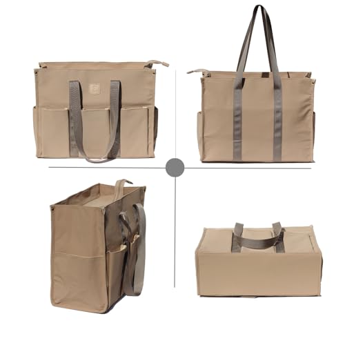 ESVAN Utility Tote Bag with Zip Top Waterproof Teacher Tote Bag for Teacher Work Women Beach