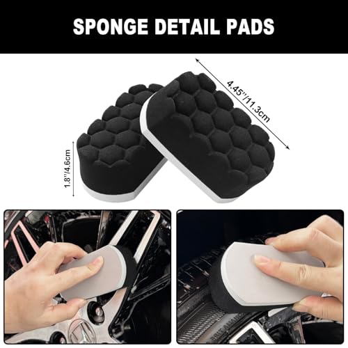7Pcs Car Wheel Brush kit, Tire Brush, Wheel Cleaner Brush, Soft-bristled Rim Cleaner Brush, Tire Shine Applicator Pad, Car...