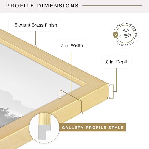 MCS Foundation 16x24 Poster Frame Traditional Brass, Vertical & Horizontal Wall Hanging Large Picture Frame for Photos, Po...