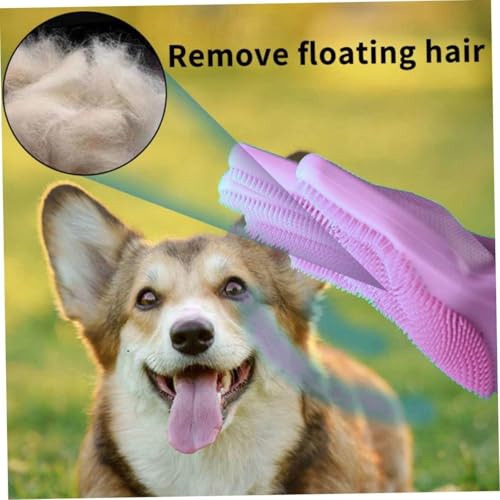 GALYNA Dog Washing Gloves, Pet Grooming Gloves with Soft Brushes, Bathing and Massaging for Dogs and Cats, Silicone Heat R...