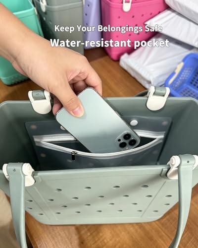 Addoklm Lightweight Extra large Rubber Beach Bag Small mini Tote Bag for Gym Waterproof medium Open Handbag for Pool Sports