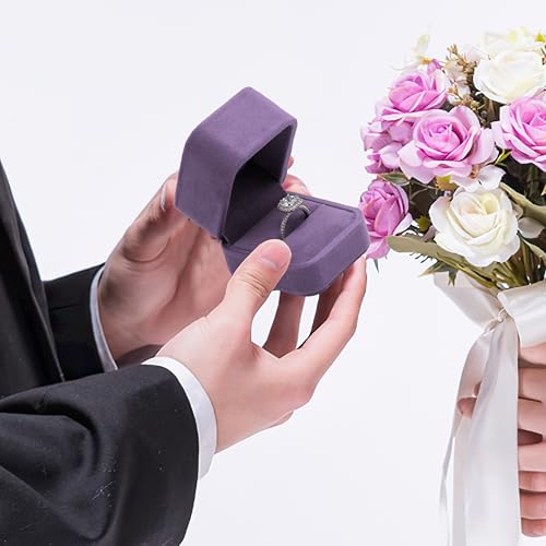 Giftop Velvet Single Ring Box Case Holder for Engagement Proposal Birthday Wedding,Jewelry Ring Gift Box Jewelry Packaging...
