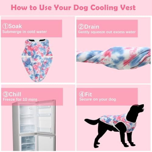 UNIPUP Dog Cooling Vest – Harness Cooler Jacket for Large Dogs, Reflective Strips & UV Protection for Beach, Hiking, Campi...