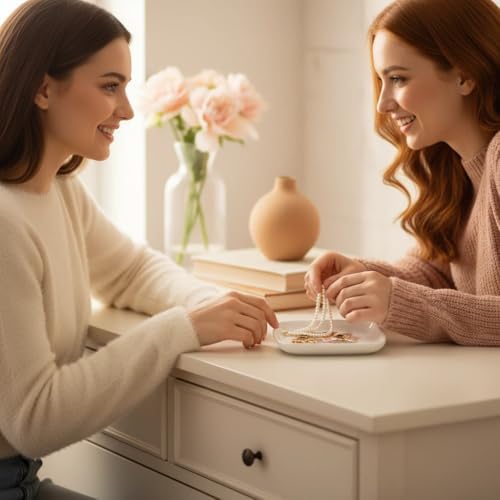 Crisky Best Friend Birthday Gifts for Women, Friendship Gifts for Women, Trinket Ring Dish Jewelry Tray for Friend Her Sis...