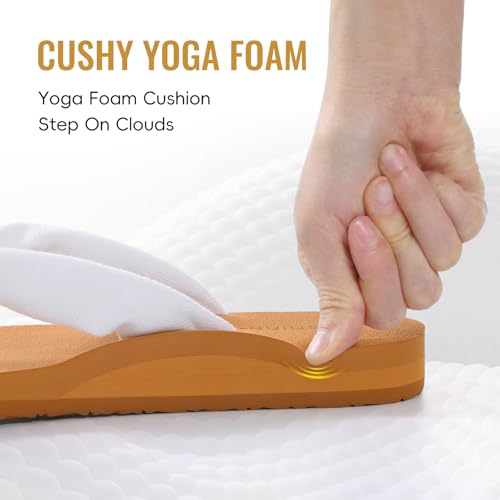 Evshine Women's Flip Flops with Moderate Arch Support, Summer Comfortable Yoga Mat Thong Sandals for Beach, Pool, Travel