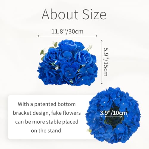 Inweder Blue Flowers Balls for Centerpieces: 10 PCS 11.8" Diam Flower Centerpieces for Tables in Wedding Reception Decorat...