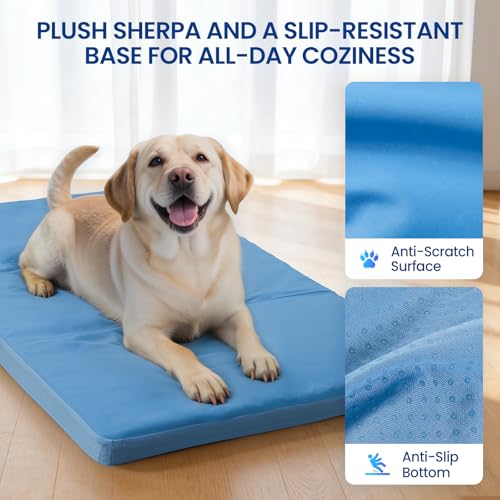 InVarme Orthopedic Dog Cooling Mat: Extra-Thick Self-Cooling with Removable Memory Foam & Non-Slip Bottom – Non-Toxic Gel...