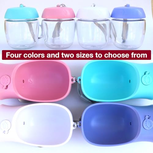 Frxat Dog Water Bottle with Food Container Holder, Travel Puppy Drinking Bowl, Portable Pet Water Dispenser, Patented Desi...