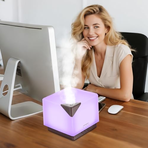 URPOWER 700ML Aromatherapy Essential Oil Diffuser, 700ml Large Ultrasonic Scent Diffusers Humidifier with Adjustable Mist ...