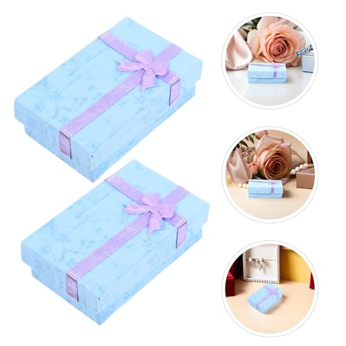 LOGOFUN 12PCS Bow Gift Box Jewelry Packaging Case with Ribbon for Present Storage Christmas Wedding Birthday Party Favor -...