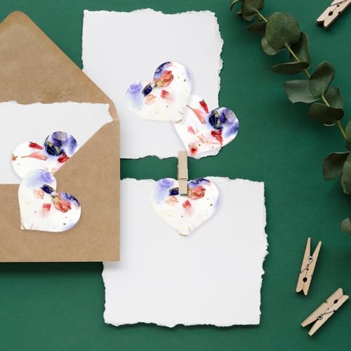 Seed Bloom 50pcs Small Pink & Purple Heart Seed Paper – Writable & Plantable Wildflower, Mom's Gift for Mother’s Day, Use ...