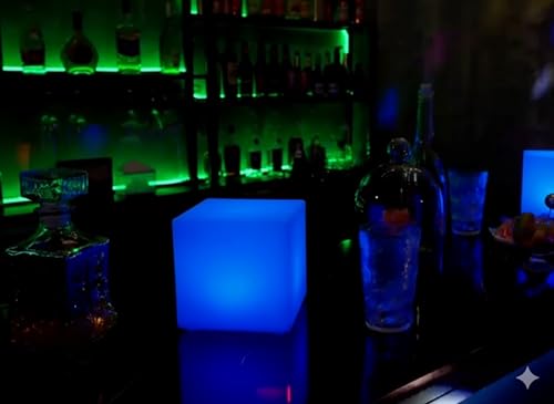 Frienda 2 Pcs 4 Inch Light up Cubes Cool Cosmic Cube Lights 16 Colors LED Mood Lamp Waterproof LED Light Cube for Nursery ...