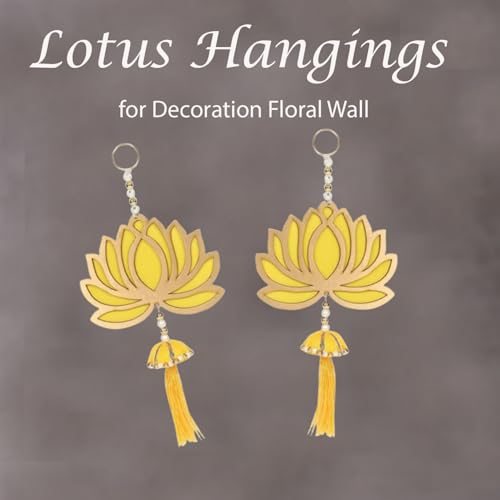 SAJTOX Lotus Hangings for Decoration Floral Wall Hangings for Temple Decor Pooja Room Decoration Items Back Dropper Showpi...