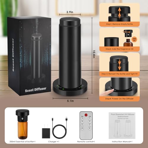 SHXMZS Waterless Scent Essential Oil Diffuser for Hotel,Whole House,Large Room, Office,Home,200ML Large Capacity, Covering...
