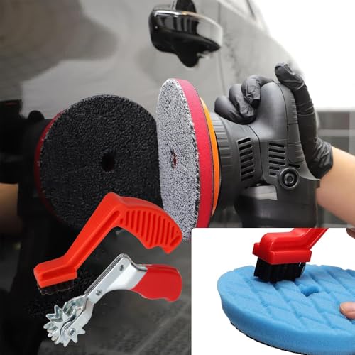 Lxngyi Wool Buffing Pad and Polishing Pad Cleaner Tool Set, Polishing Spur Tool Set, Foam Buffing Pad Conditioning Brush, ...