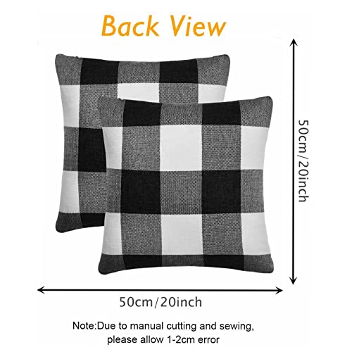 Tosewever Set of 2 Buffalo Check Plaid Pillow Covers, Farmhouse Rustic Pillow Cases, Cotton Linen Throw Pillow Covers Cush...