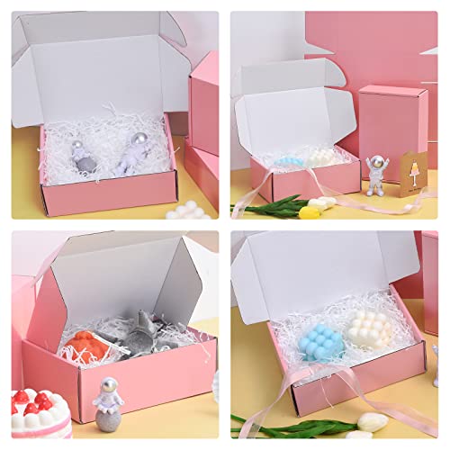 SNOGSWOG 28 Pack 9x6x3 inches Pink Shipping Boxes for Small Business, Small Corrugated Cardboard Gift Box for Mailing,Ship...