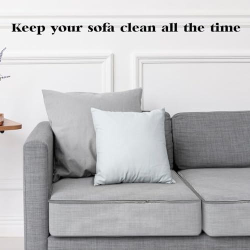 HFYZZ 4 Pcs Plastic Sofa Seat Cushion Covers Clear PVC Waterproof Sofa Couch Covers Sofa Seat Slipcover for Against Cat Do...
