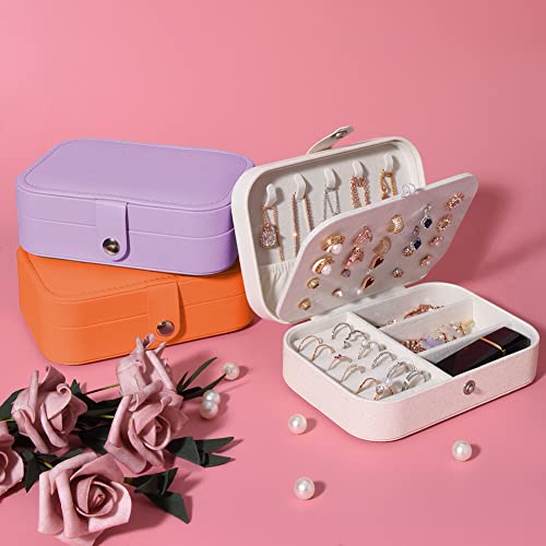 jiemei Jewelry Box, Travel Jewelry Organizer Cases with Doubel Layer for Women’s Necklace Earrings Rings and Travel Access...