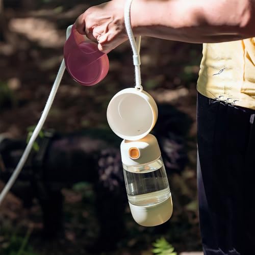 Dog Water Bottle with Food Storage Container & Water Dispenser Leak-Proof Portable Pet Puppy Essentials for Walking, Hikin...