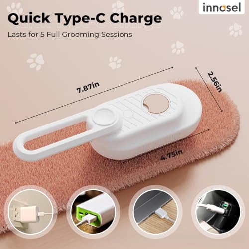 Innosel Cat Steam Brush for Shedding, 4-in-1 Rechargeable Pet Grooming Brush for Cats & Dogs, Anti-Static, Massage, Cleani...