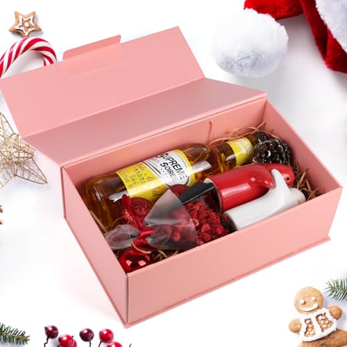 YEEHONG Pink Gift Box for Presents, 9.8x5.9x3.4'' Small Gift Boxes with Lids, Bridesmaid Gifts Boxes, Cute Box, Birthday G...