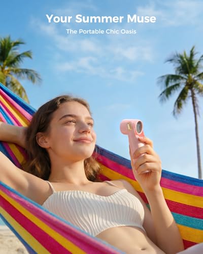 SWEETFULL Portable Mini Handheld Fan - Rechargeable Personal Turbo Hand Fan with 5 Speeds, 17000RPM, 315° Adjustable, Pock...