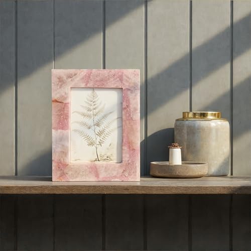 Creative Co-Op Agate Photo Frame, Pink