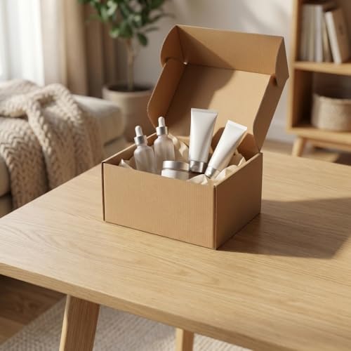 CRUGLA 10x8x6 Shipping Boxes, 15 Pack Brown Kraft Folding Mailer Boxes, 3-Ply Corrugated Cardboard Box Mailers for Small B...
