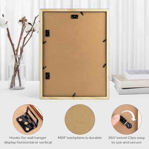 Golden State Art, 12x16 Picture Frame - Solid Wood with Real Glass - Display Pictures 8x12 with Mat or 12x16 without Mat -...