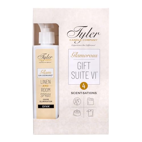 Tyler Candle Company - Diva Glamorous Gift Suite VI - (On Demand Room Spary, Glamorous Wash, Jar Candle, Autoglam)