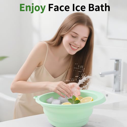 YingCheng Face Bowl for Ice with Built-in Icetray and Ice Roller for Face,Silicone Facial Ice Bath for Tone Skin Shrinking...