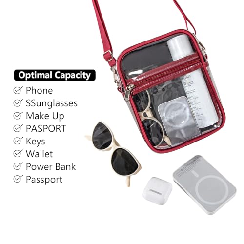 Clear Crossbody Bag - Waterproof Clear Tote Bag, Lightweight 0.3mm PVC Transparent Bag