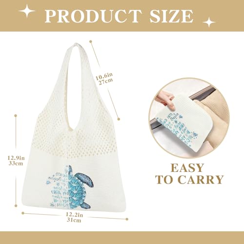 Crochet Beach Tote Bag, Aesthetic Mesh Tote Bag Hippie Bag Knit Bag, Summer Beach Bag for Women