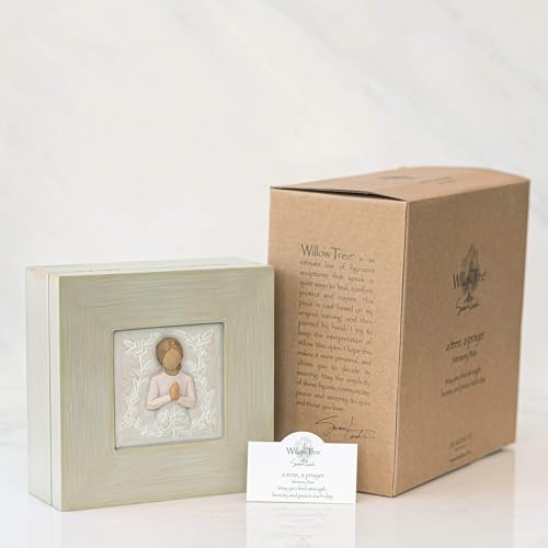 Willow Tree a tree, a prayer Memory Box, May you find strength, beauty and peace each day, Sculpted Angel, Message of Love...