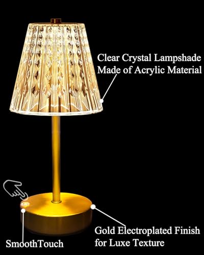 Set of 2 Rechargeable Table Lamps-Small Size Battery Powered Lamps-Cordless Desk Lamp for Restaurant Dinner Bathroom Kitch...
