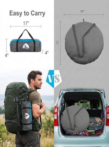 Kilindeer Beach Umbrella with UPF 50+ UV Protection, Portable Beach Tent Canopy with 360° Ventilation, 4 Sandbags, Wind Ro...